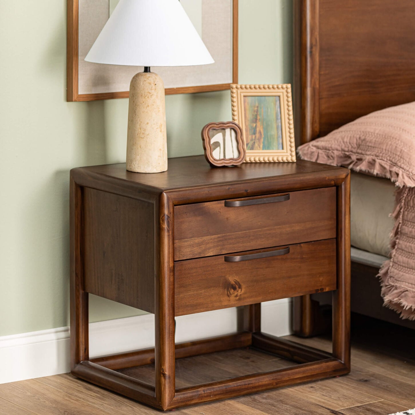 Urban Home Sol 2-Drawer Nightstand in Brown Spice