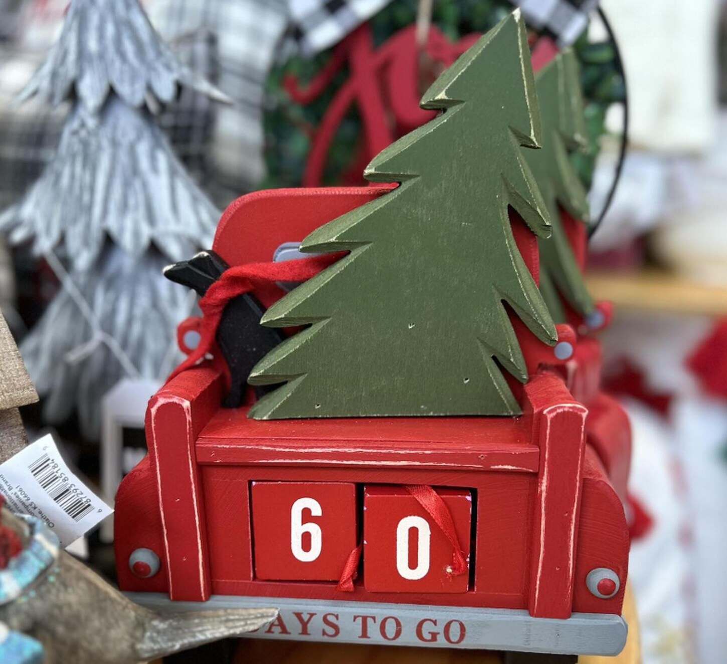 christmas tree countdown with red truck
