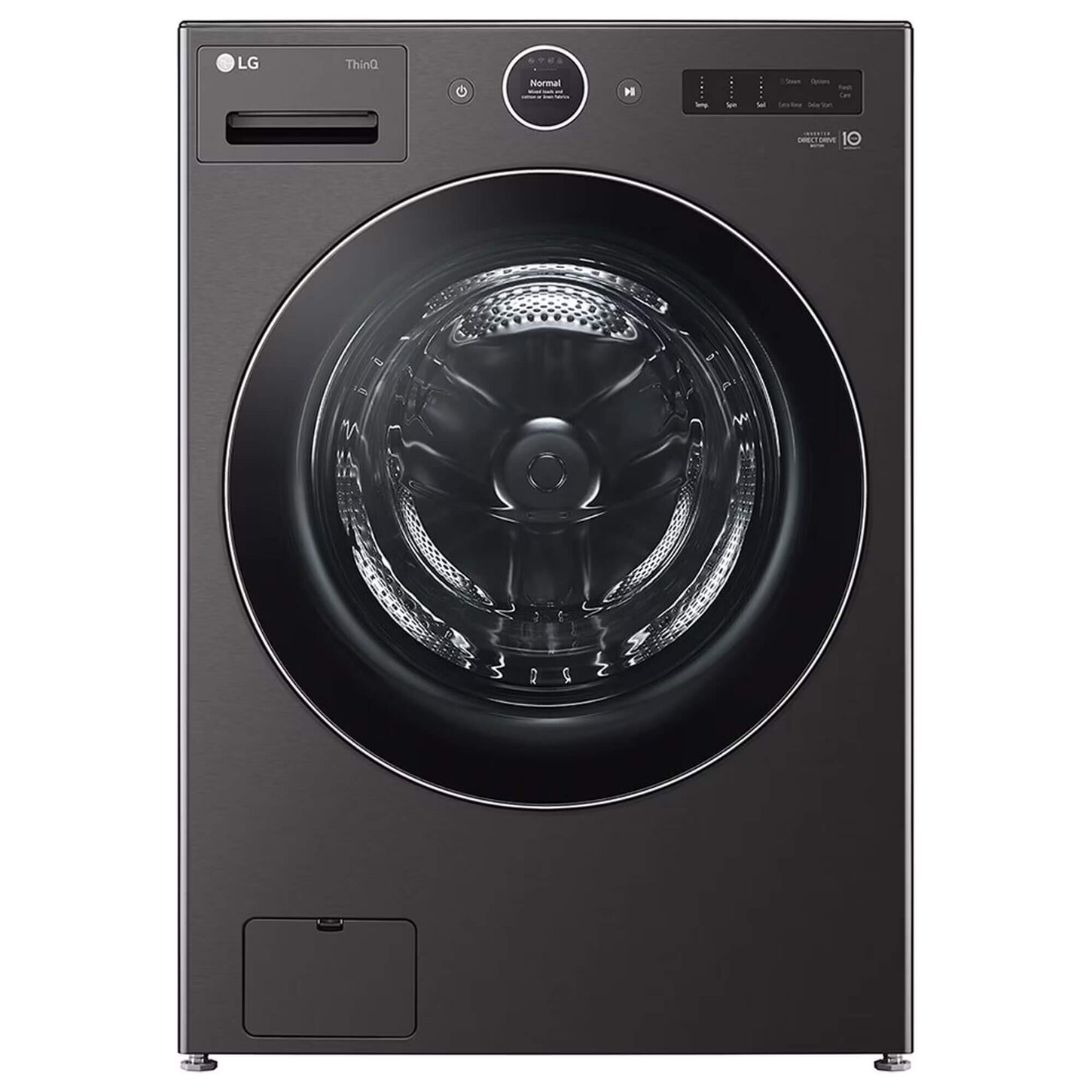 LG 5.0 Cu. Ft. Mega Capacity Smart Front Load Washer in Black Steel