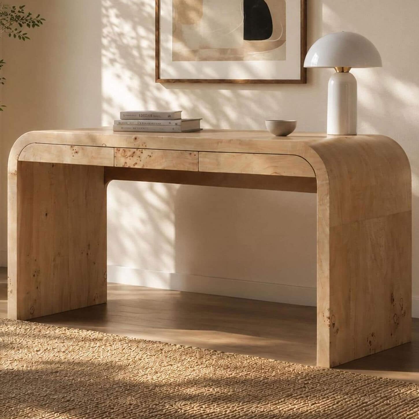 Jaipur Home Harmonic Consonance Cassione Writing Desk in Light Burl