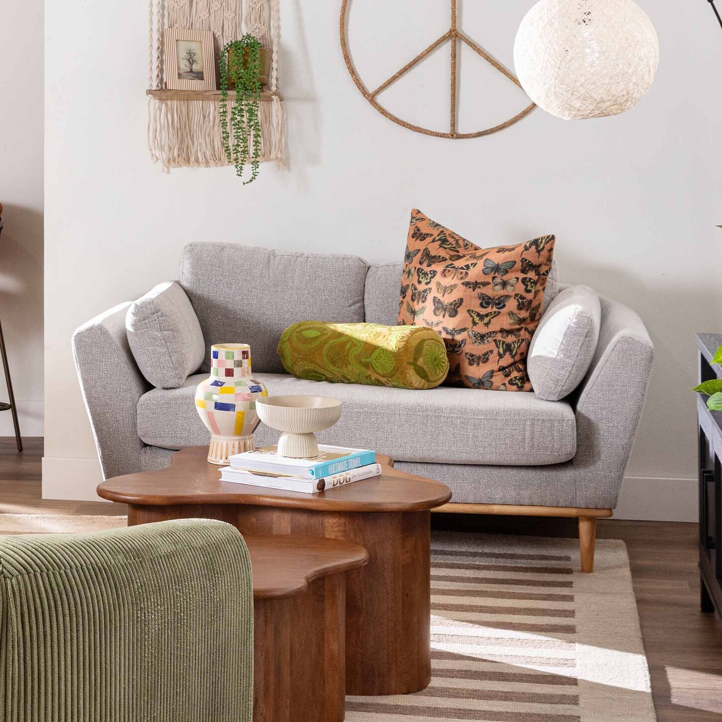 Golden Wave Furniture Reverie Stationary Upholstered Loveseat in Grey
