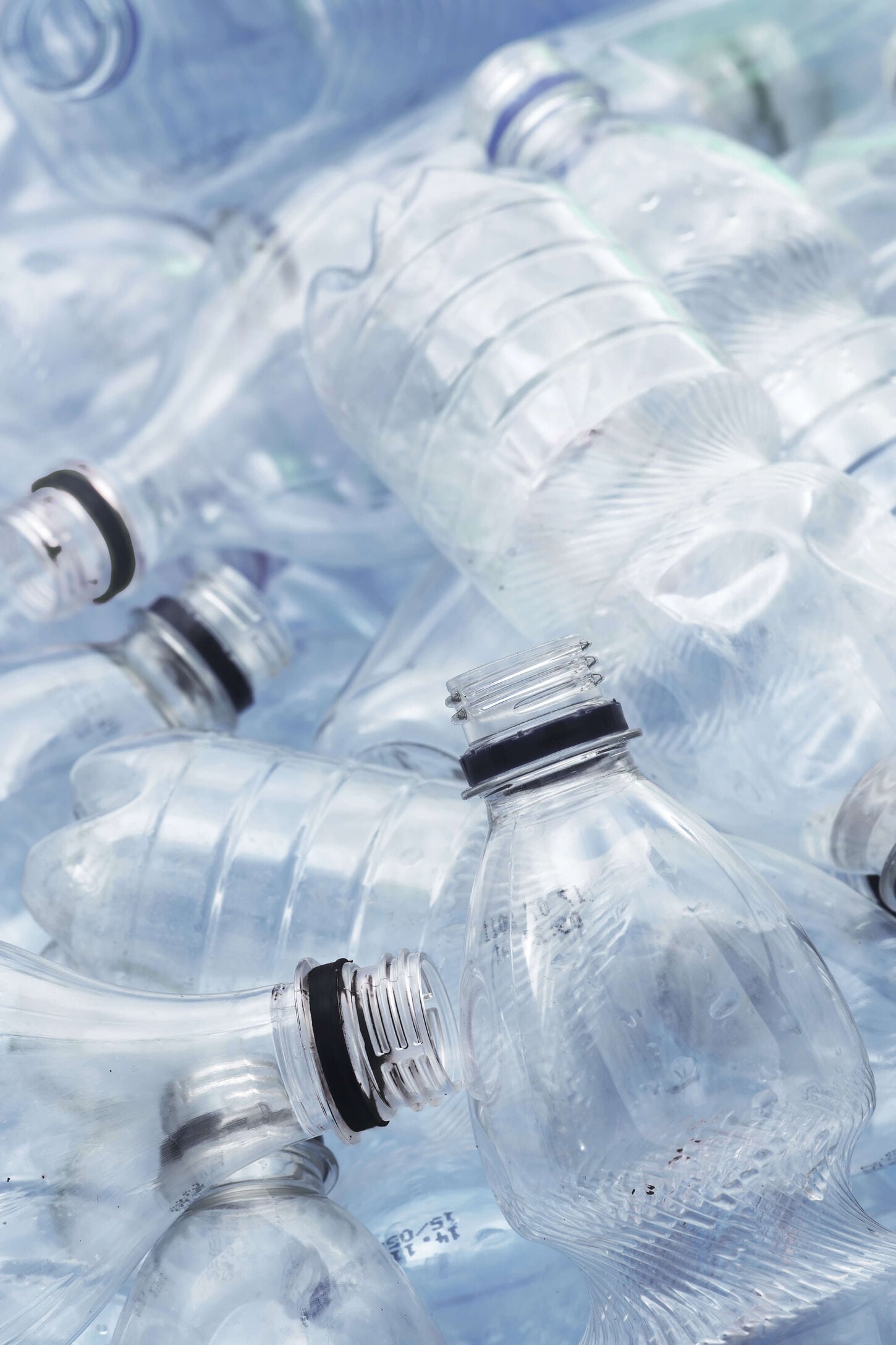 Empty plastic bottles ready to be recycled