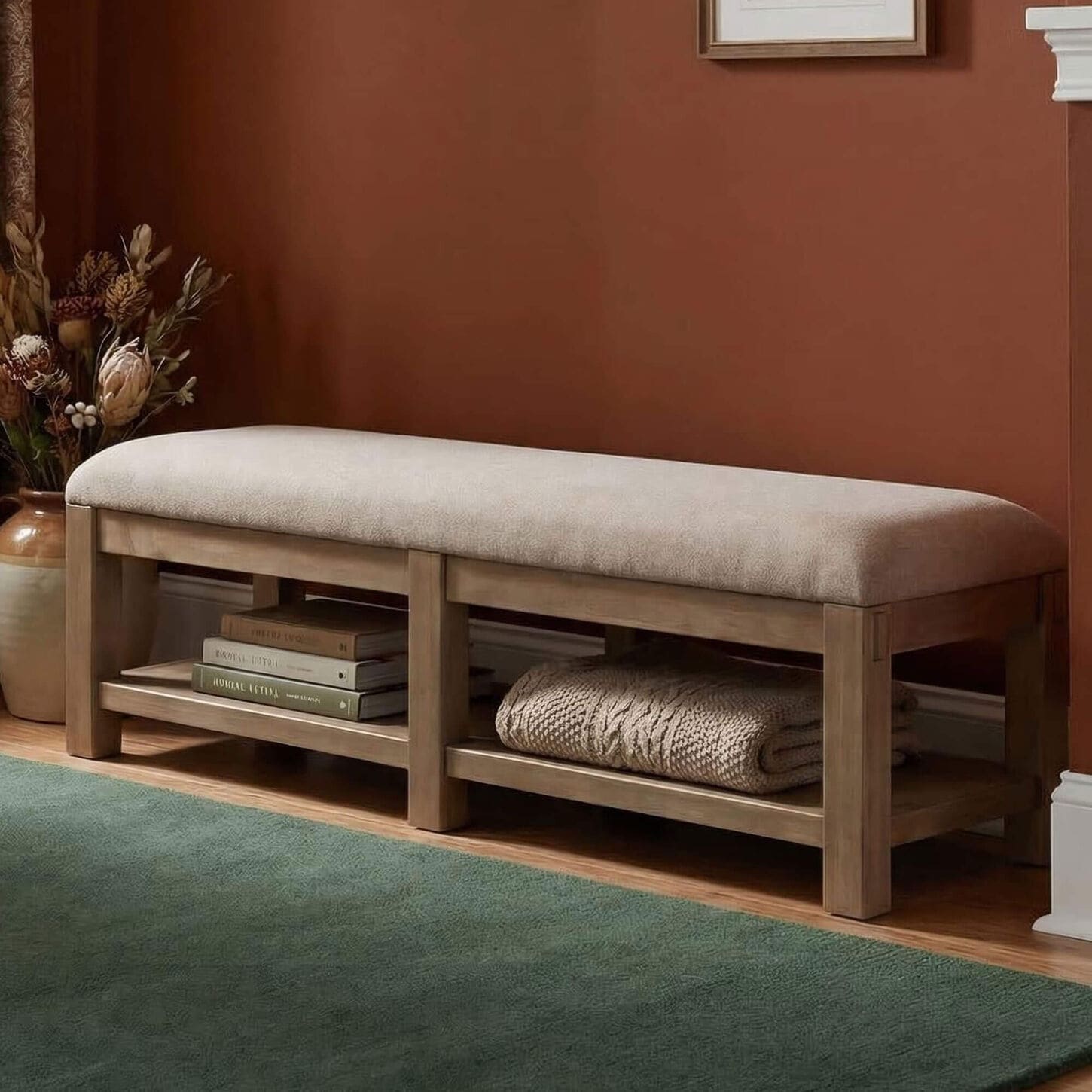 Urban Home Roycroft Upholstered Storage Bench in Gray