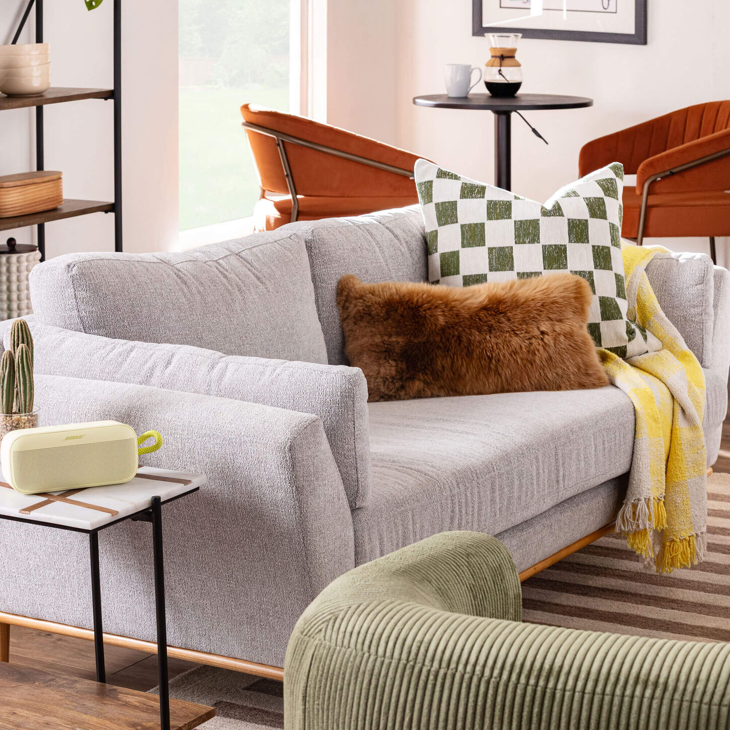 Golden Wave Furniture Reverie Stationary Upholstered Loveseat in Grey