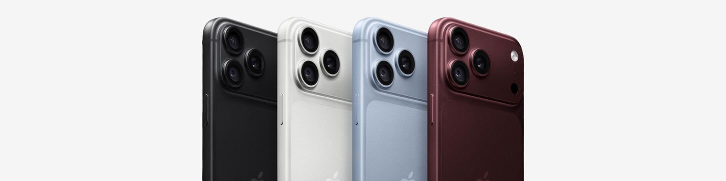 iPhone 18 collage in black, glacier, burgundy, and silver