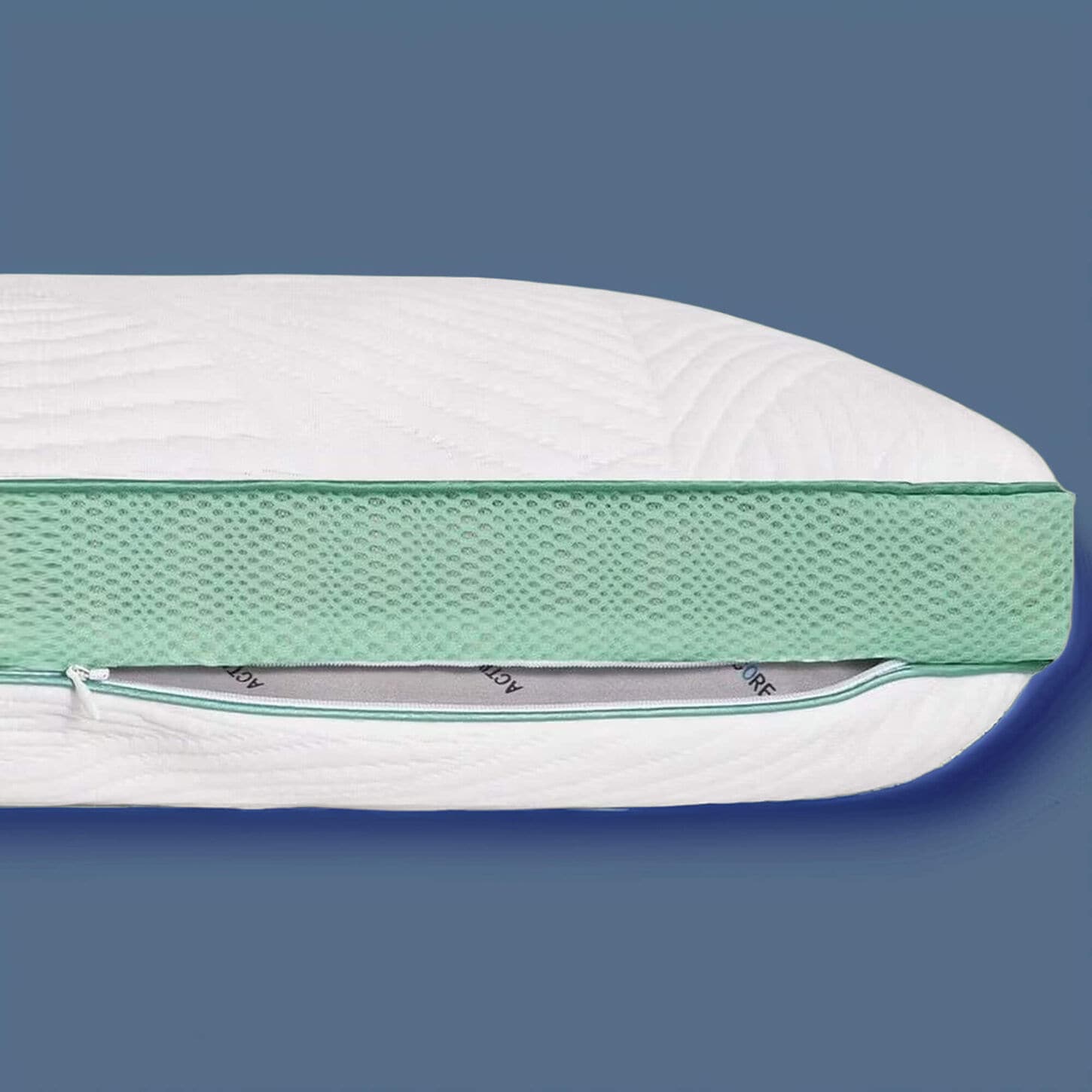 White and Blue Bed Pillow