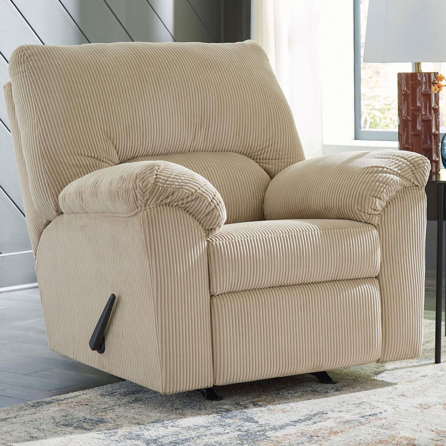 Ashley SimpleJoy Rocker Recliner in Sand