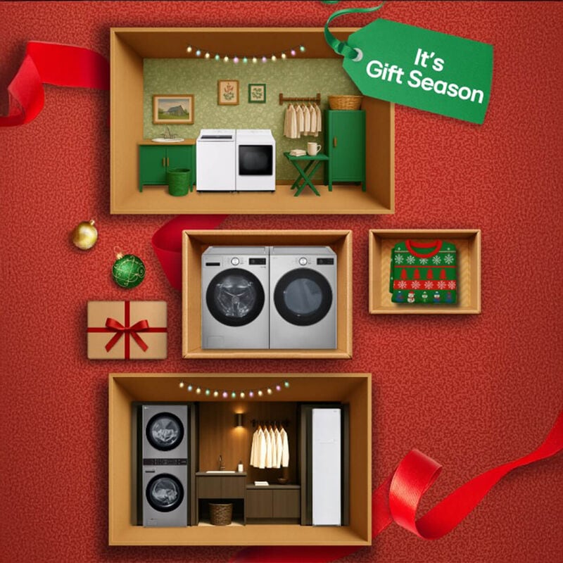 red back ground with multiple laundry pairs