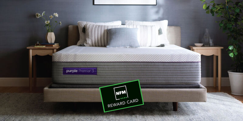 Purple Mattress with pillows