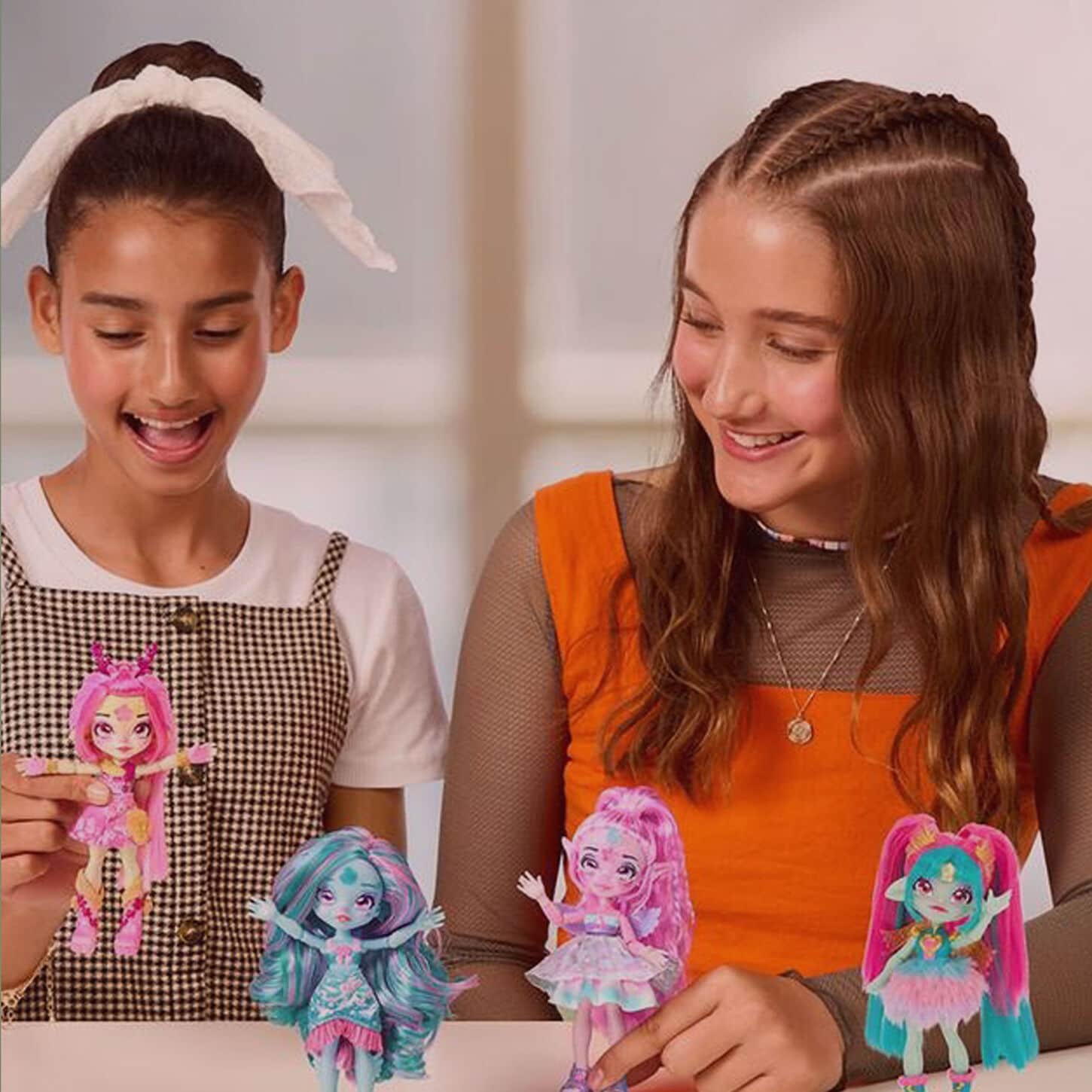 Girls playing dolls