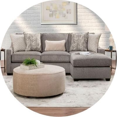 Northwestern St. Charles Right Facing Sofa with Chaise in Granite