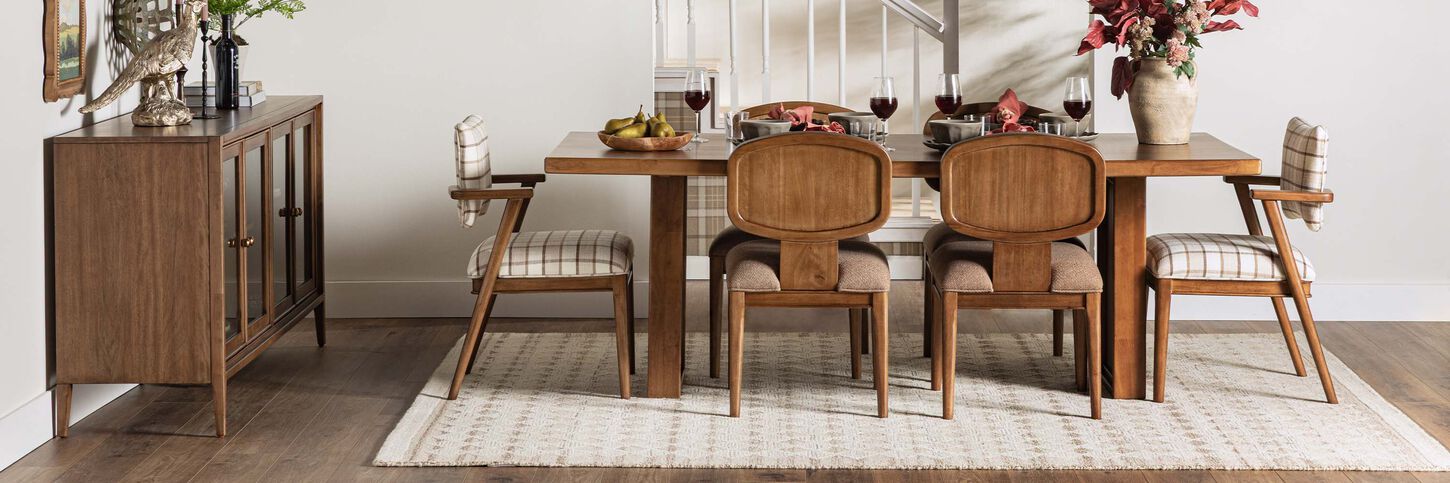 Urban Home Carlisle 7-Piece Rectangular Dining Set with Side Chairs in Toffee Crunch