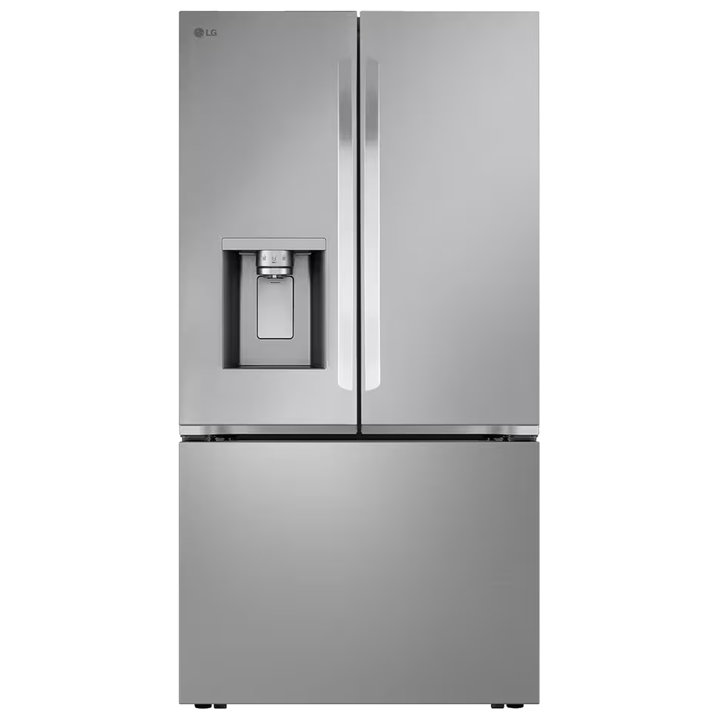 stainless steel french door refrigerator with water dispenser in the left door