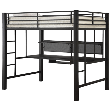 Little Dreamer Full Workstation Loft Bed in Black