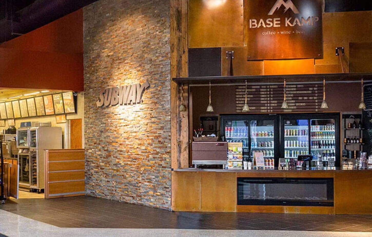 Base Kamp coffee, beer and wine store in Electronics building at NFM in Omaha, Nebraska
