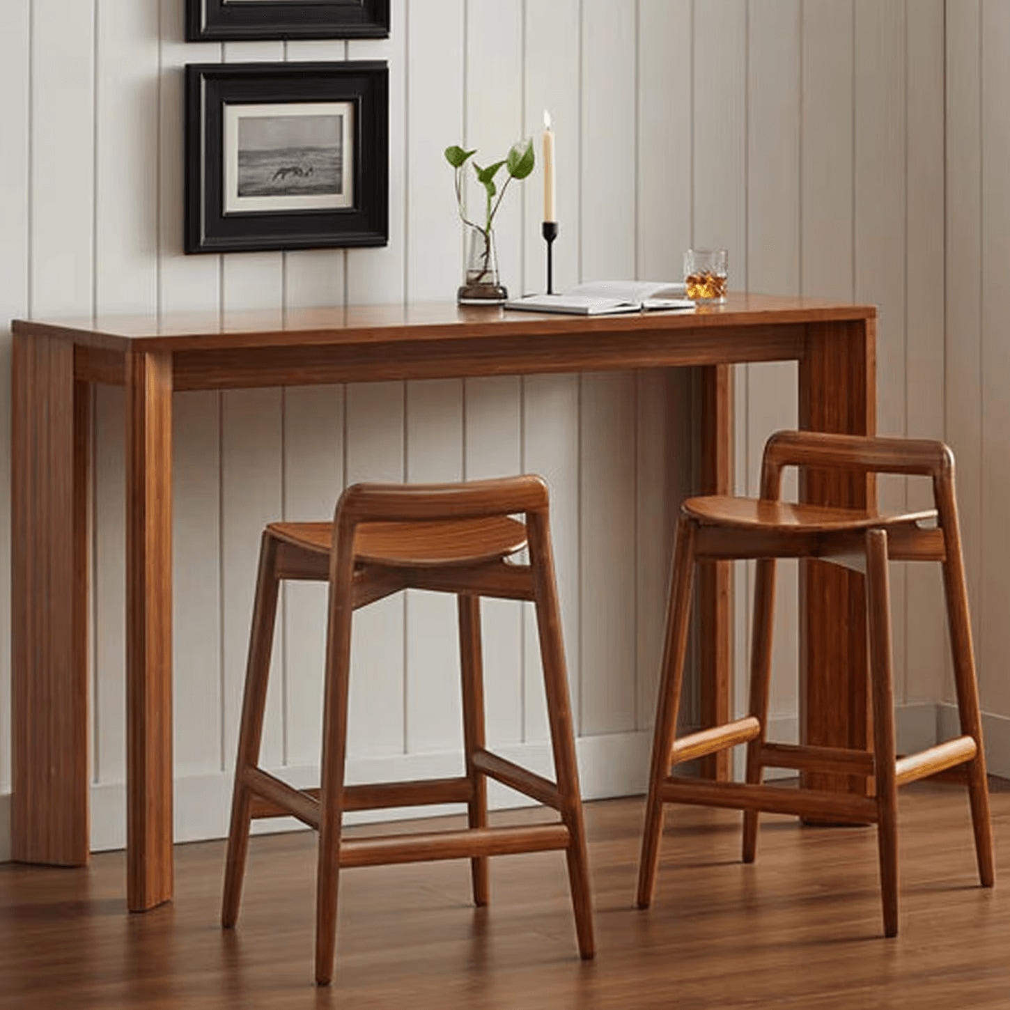 Greenington Furniture Brix and Linna 3-Piece Counter Height Dining Set in Amber