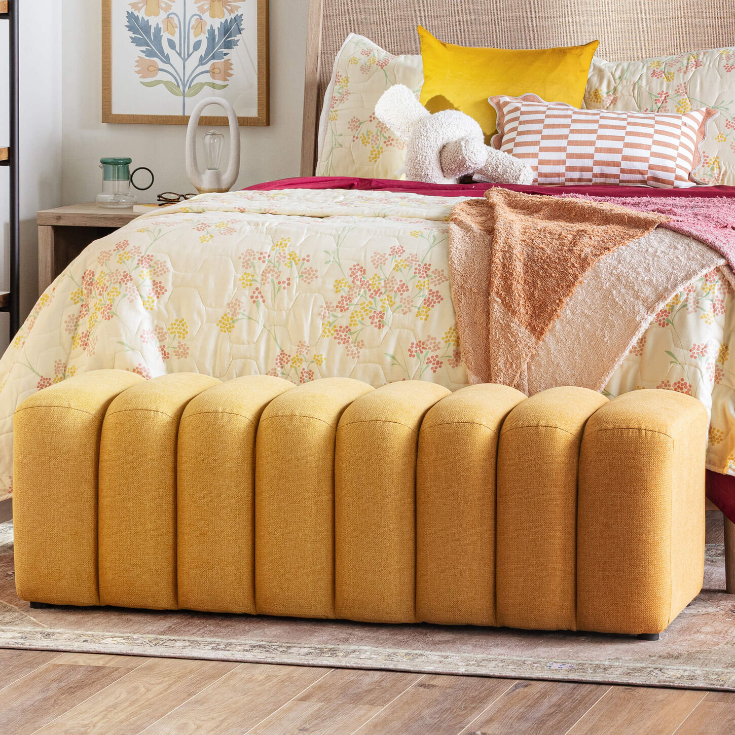 Pacific Landing Accent Bench in Mustard Yellow