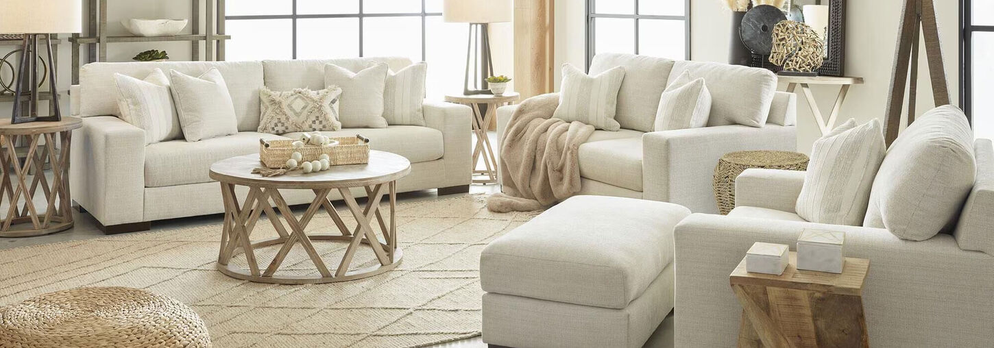 Ashley Maggie 2-Piece Stationary Living Room Set in Birch