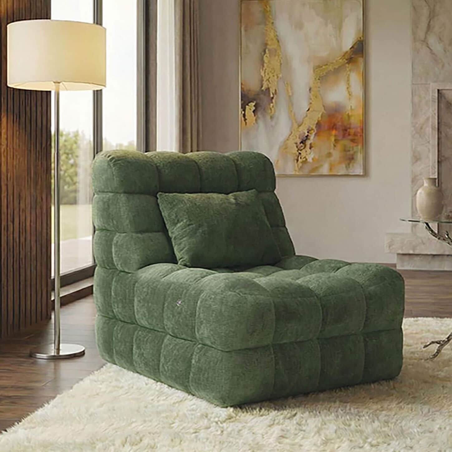 Furniture of America Kamili Massage Lounge Chair in Green