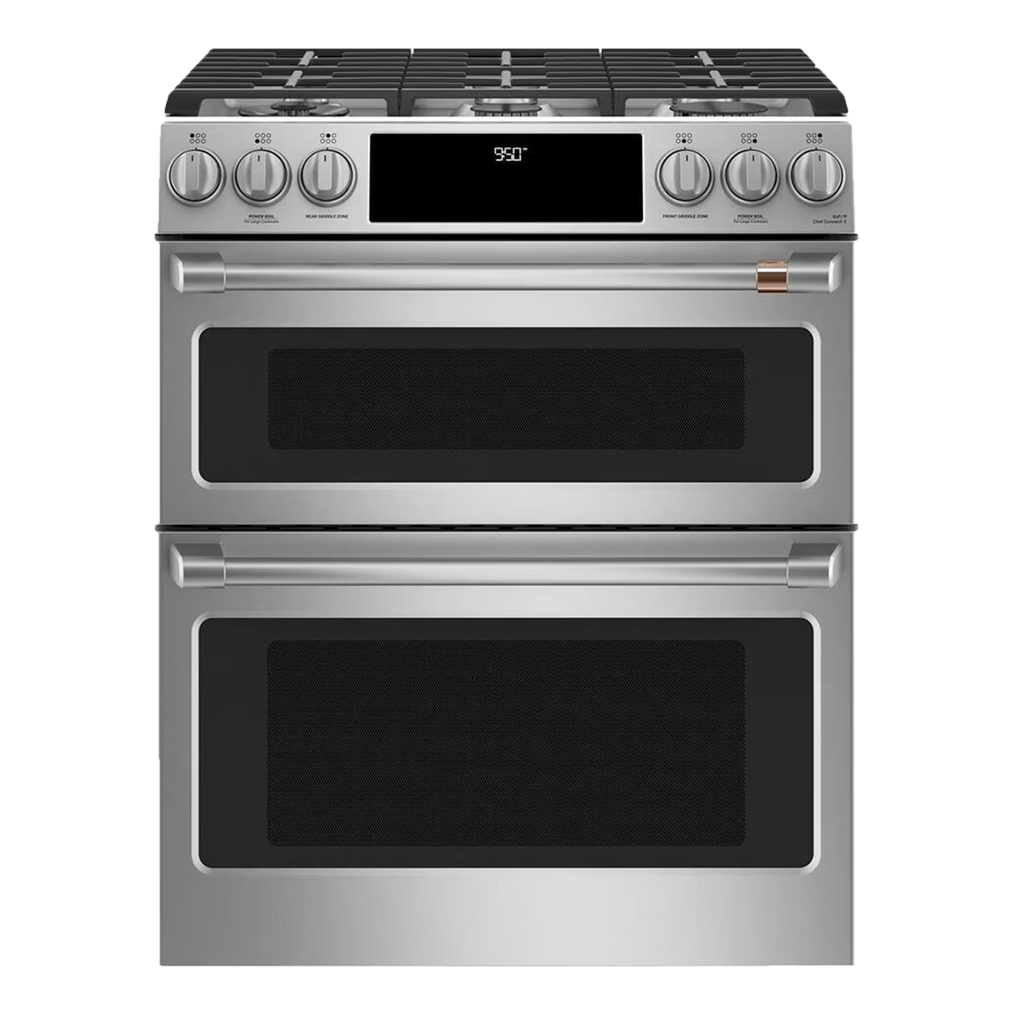 Cafe Slide in Double Oven Range in Stainless Steel