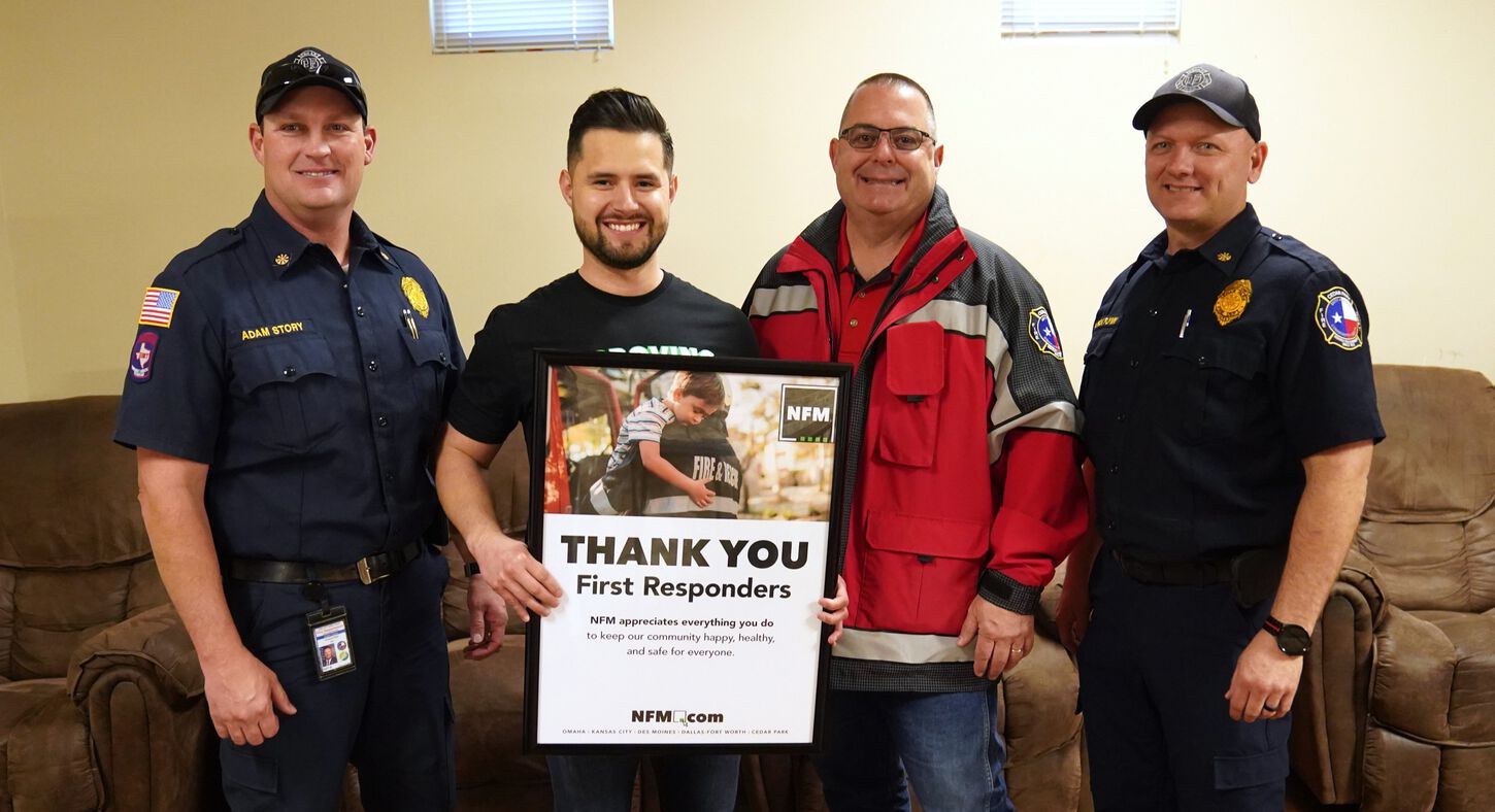 NFM offering a thank you to the fire and first responders at Cedar Park