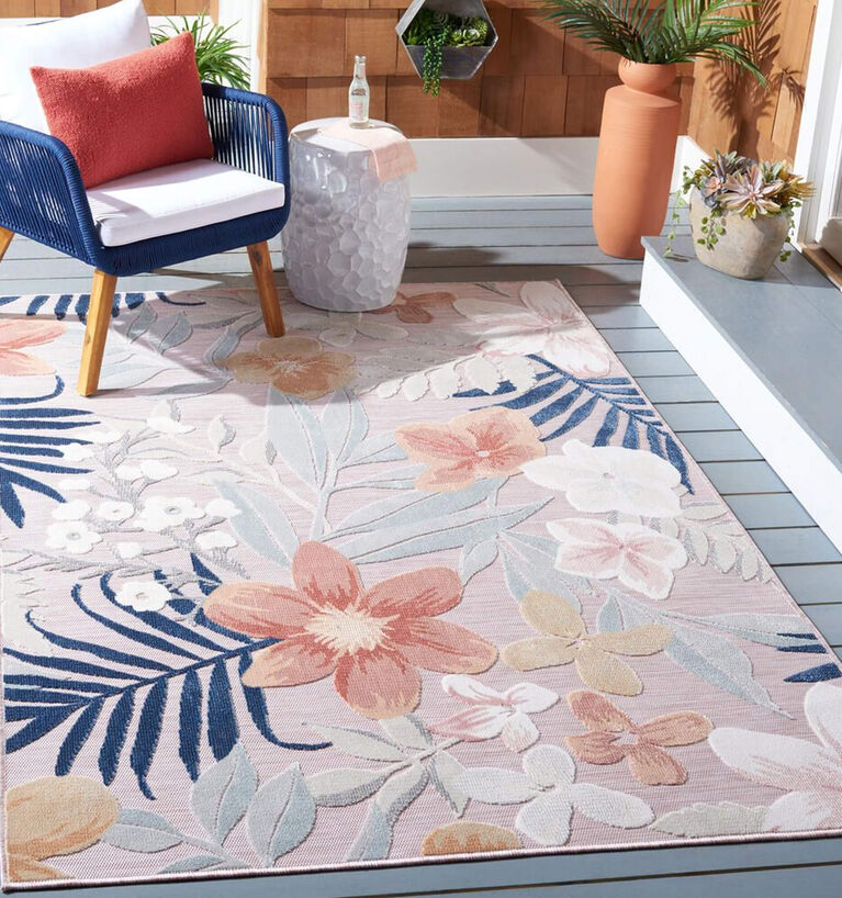 Safavieh Cabana CBN454F Pink and Grey Indoor/Outdoor Area Performance Rug