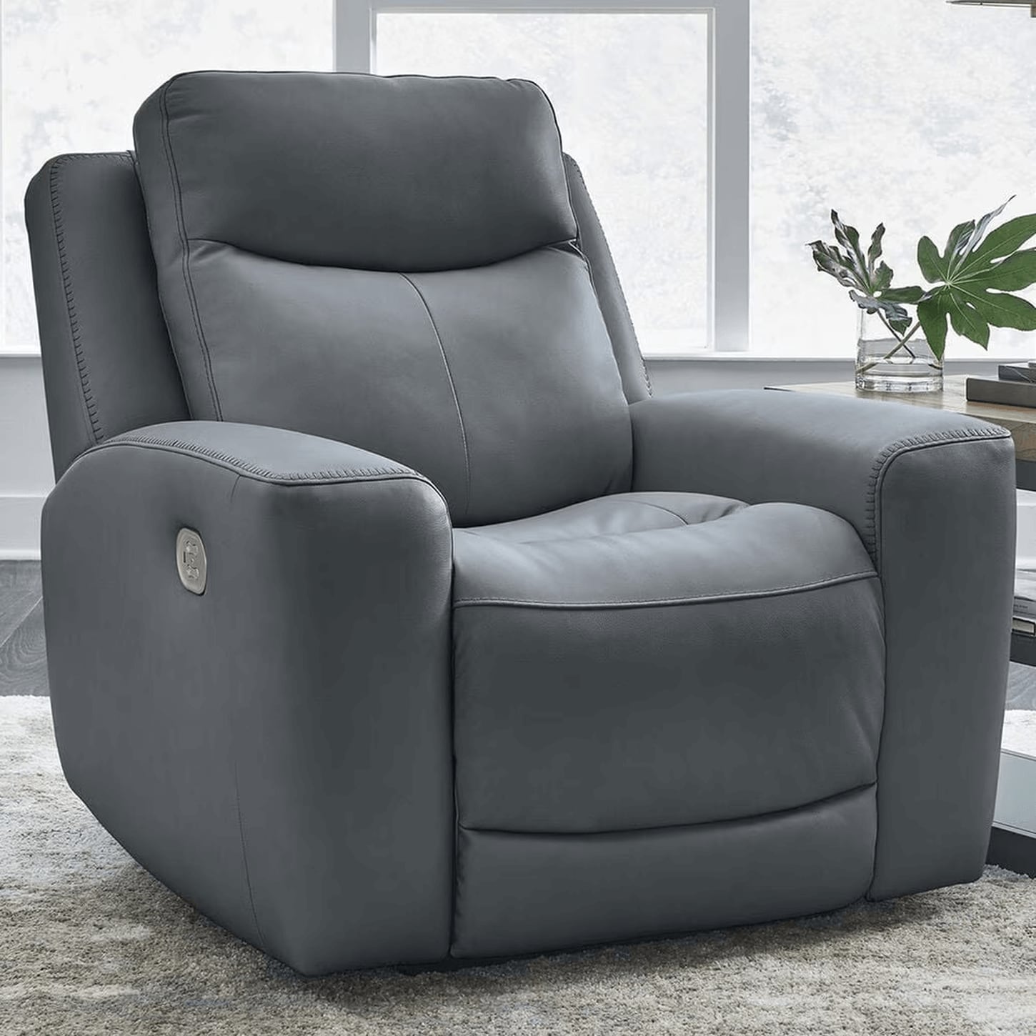 Ashley Mindanao Power Recliner in Steel