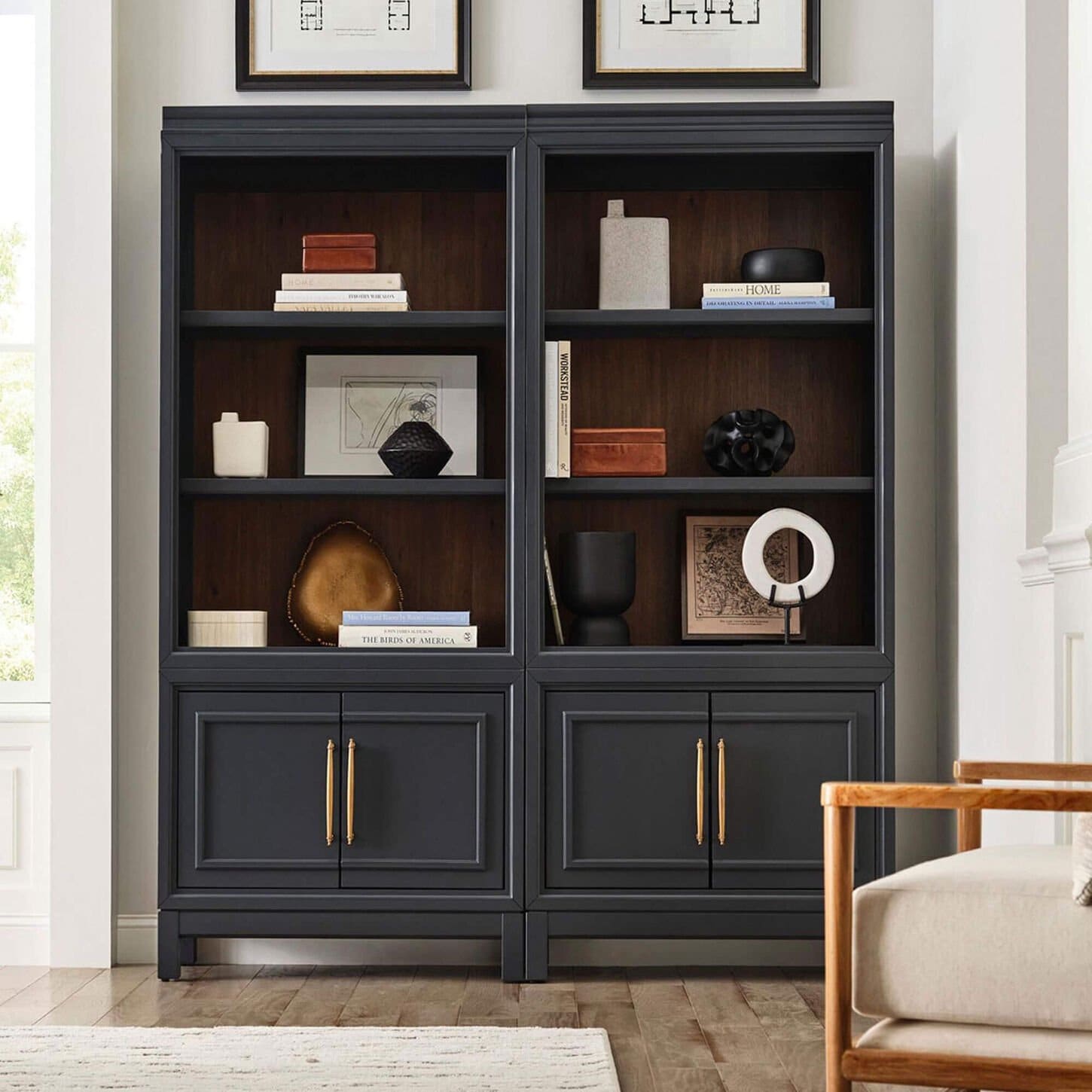 Riva Ridge Alexander 2-Door Bookcase in Midnight