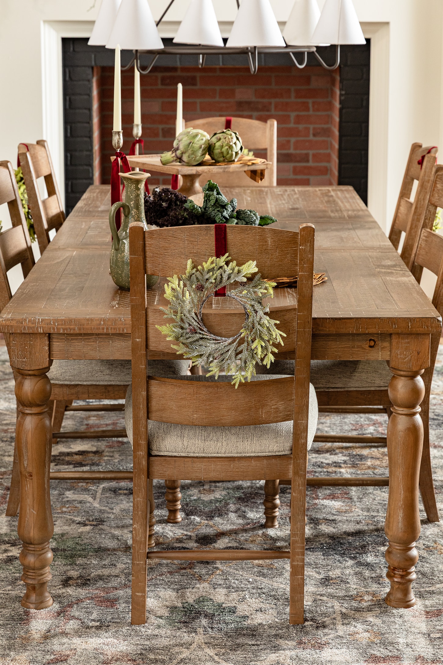 I Am Home Podcast featuring a dining room with Christmas decor