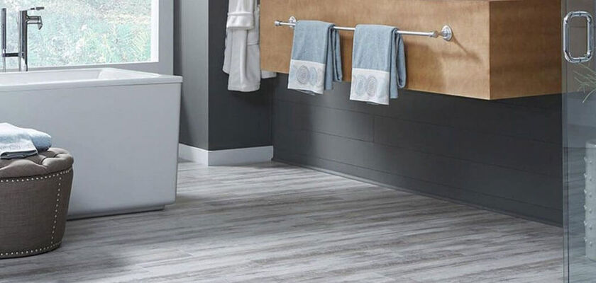 Beautiful bathroom with waterproof vinyl flooring