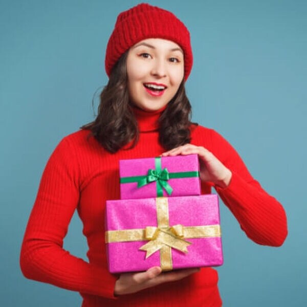 Man with holiday stuff on