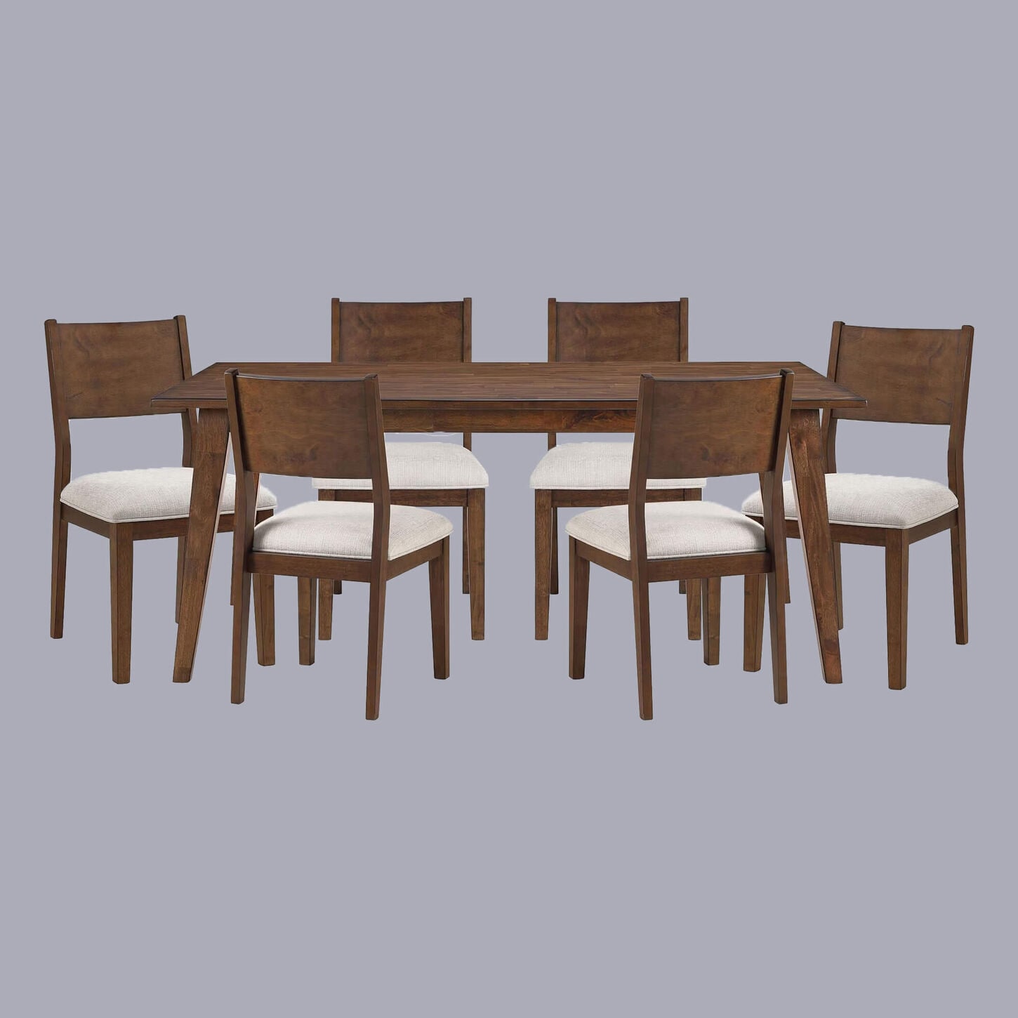 Steve Silver Furniture Canton 7-Piece Rectangular Dining Set in Brown Cherry