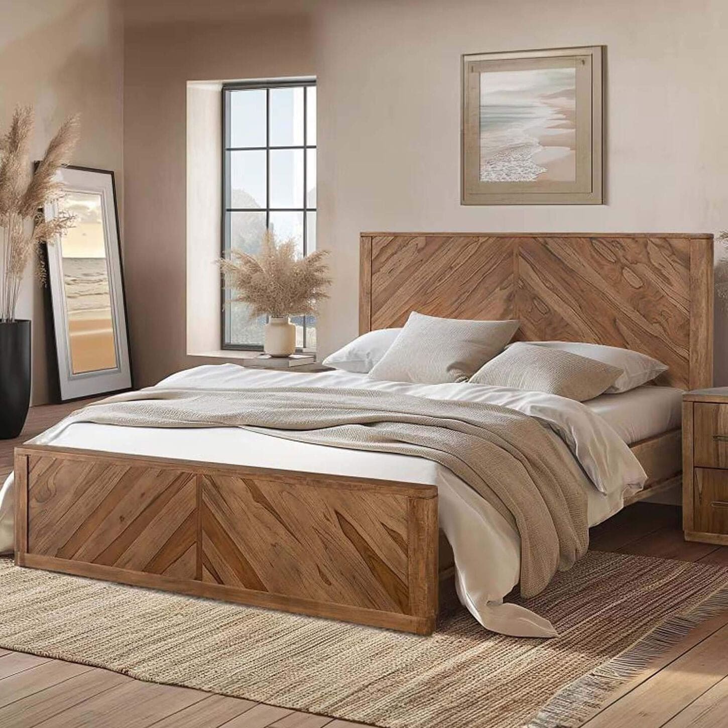 Fallridge Balam Queen Platform Bed in Brown