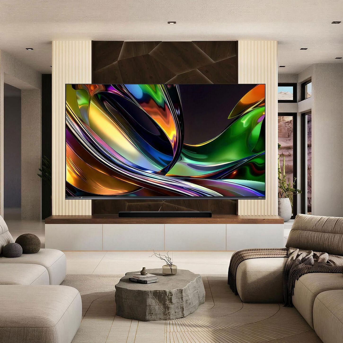 Hisense 65" Class UR8 RGB Mini-LED Series UHD 4K HDR - Smart Google TV with 5.1.4 Channel Soundbar System in Black