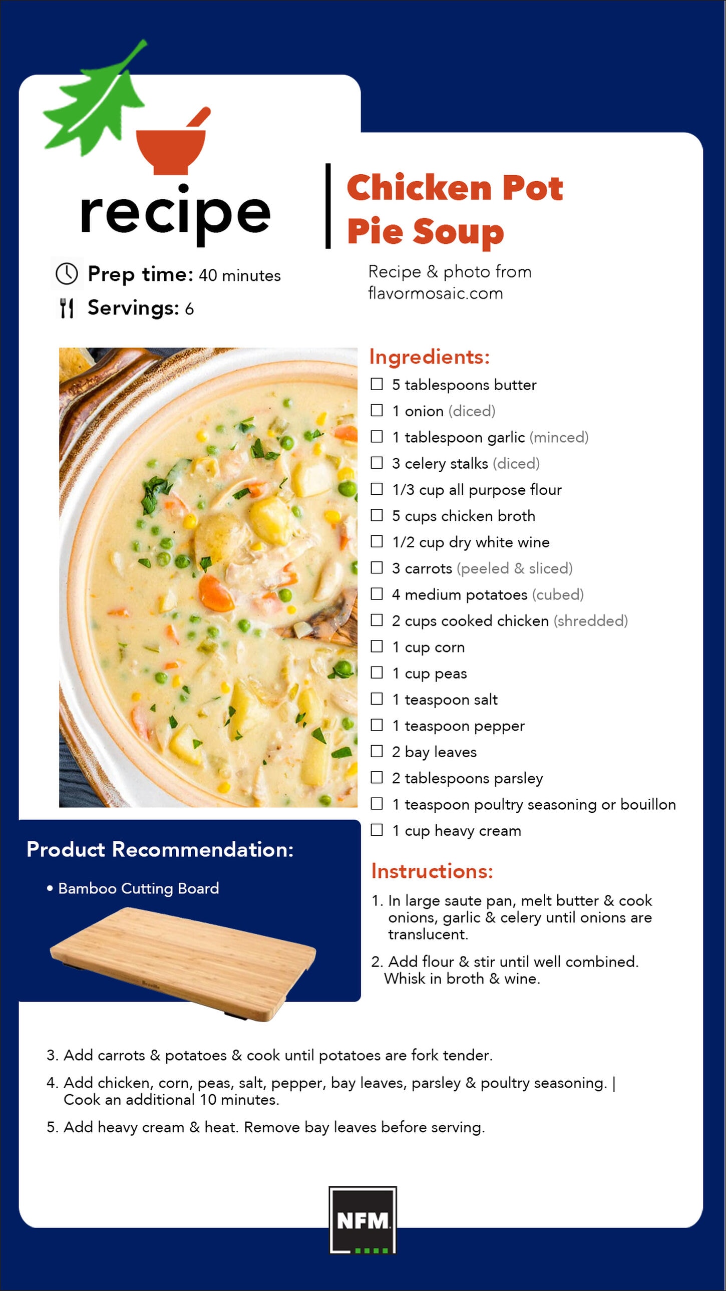 Chicken pot pie soup recipe.