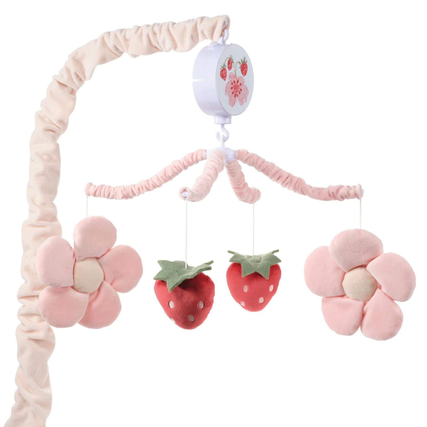 Lambs & Ivy Flower Power Musical Baby Crib Mobile in Pink