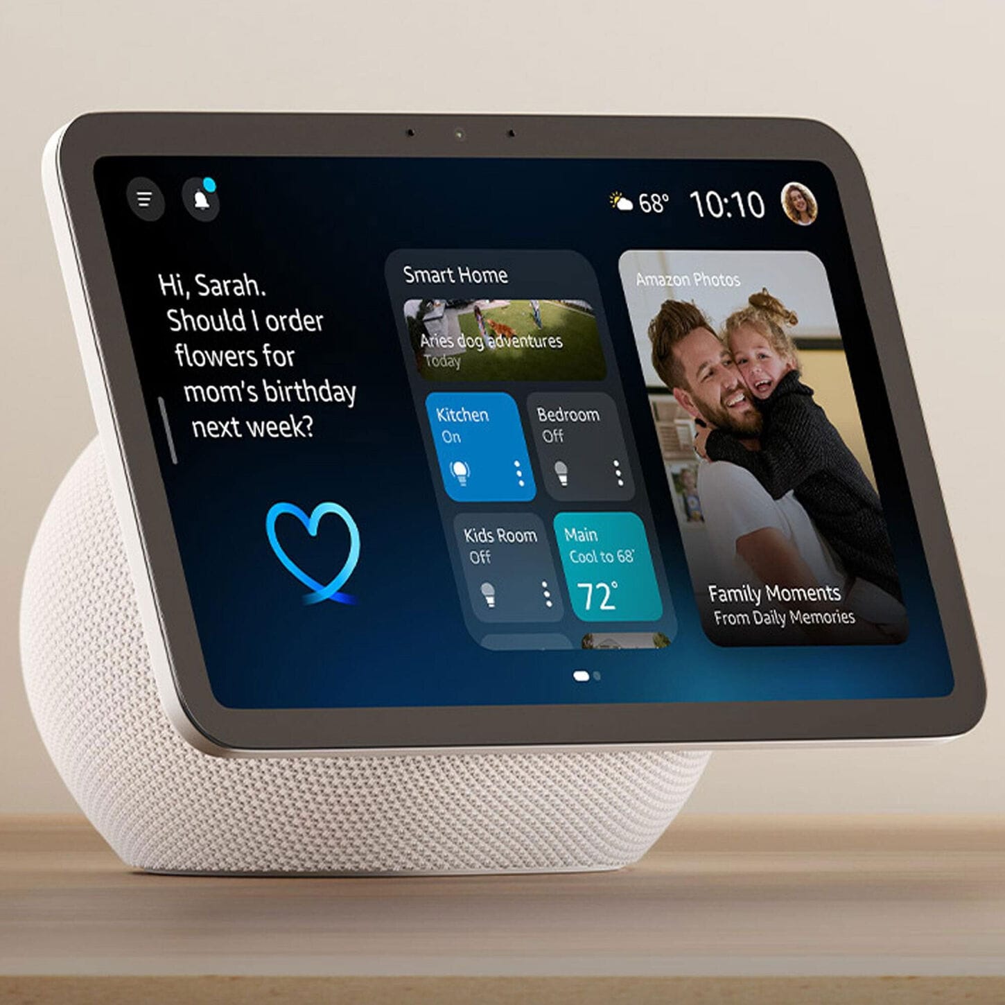 Amazon Echo Show 8 Smart Display with Spatial Audio in Glacier White