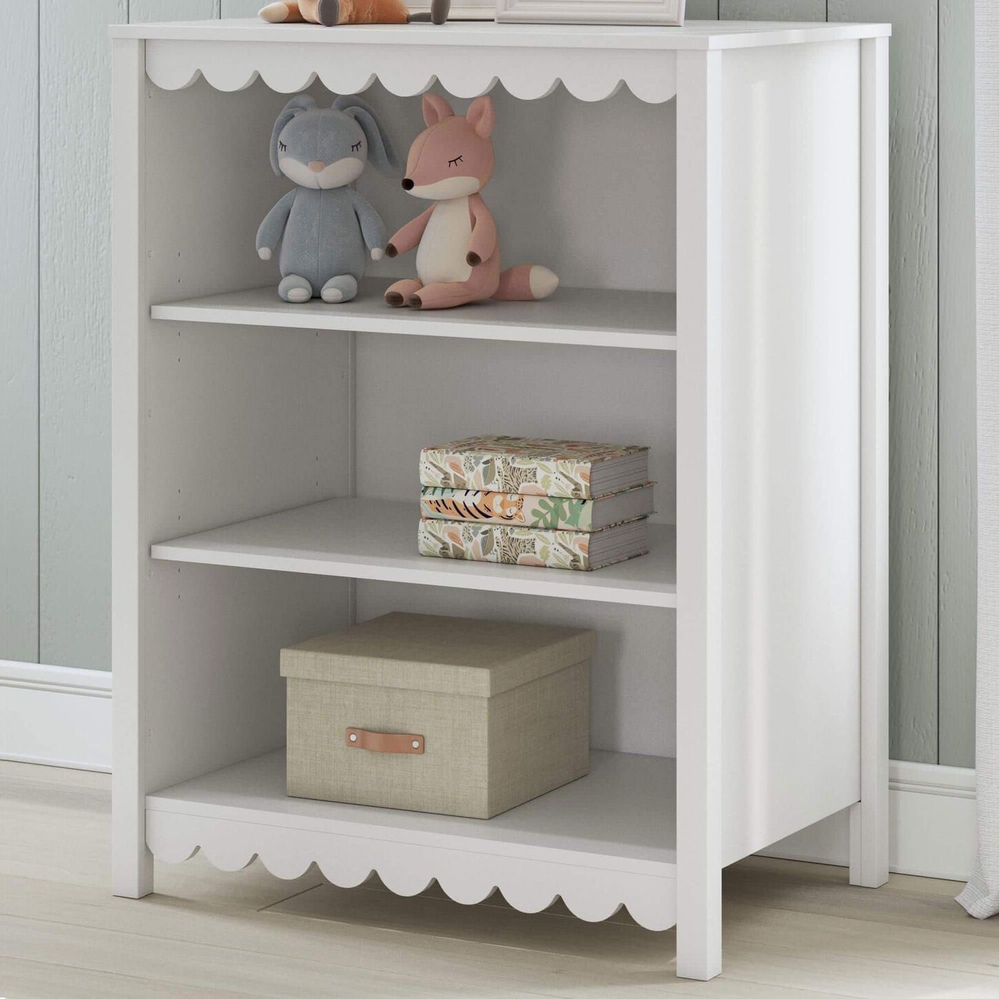 Ashley Hallityn Toy Storage Bookcase in Matte White