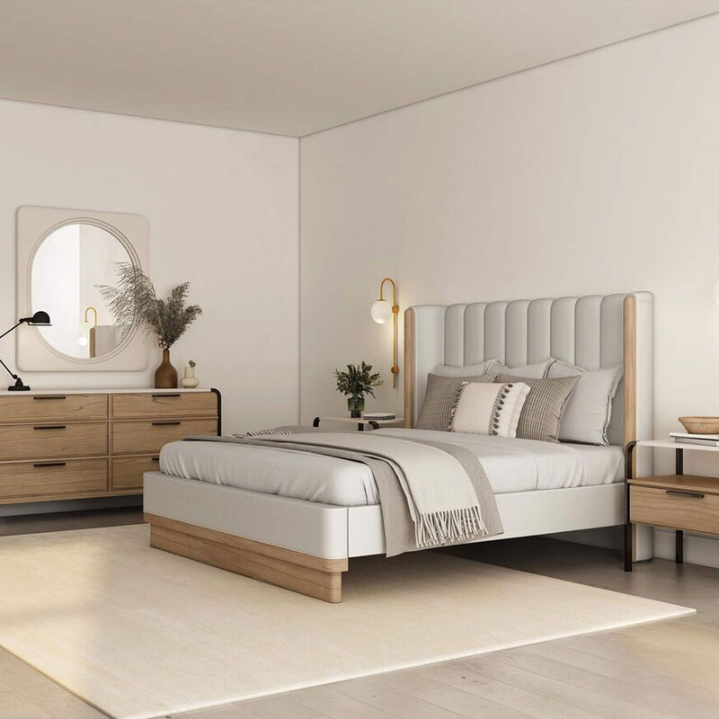 Vantage Portico 3-Piece Queen Upholstered Shelter Bedroom Set