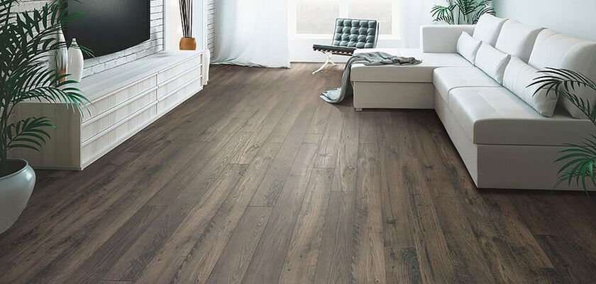 Living room with laminate floors