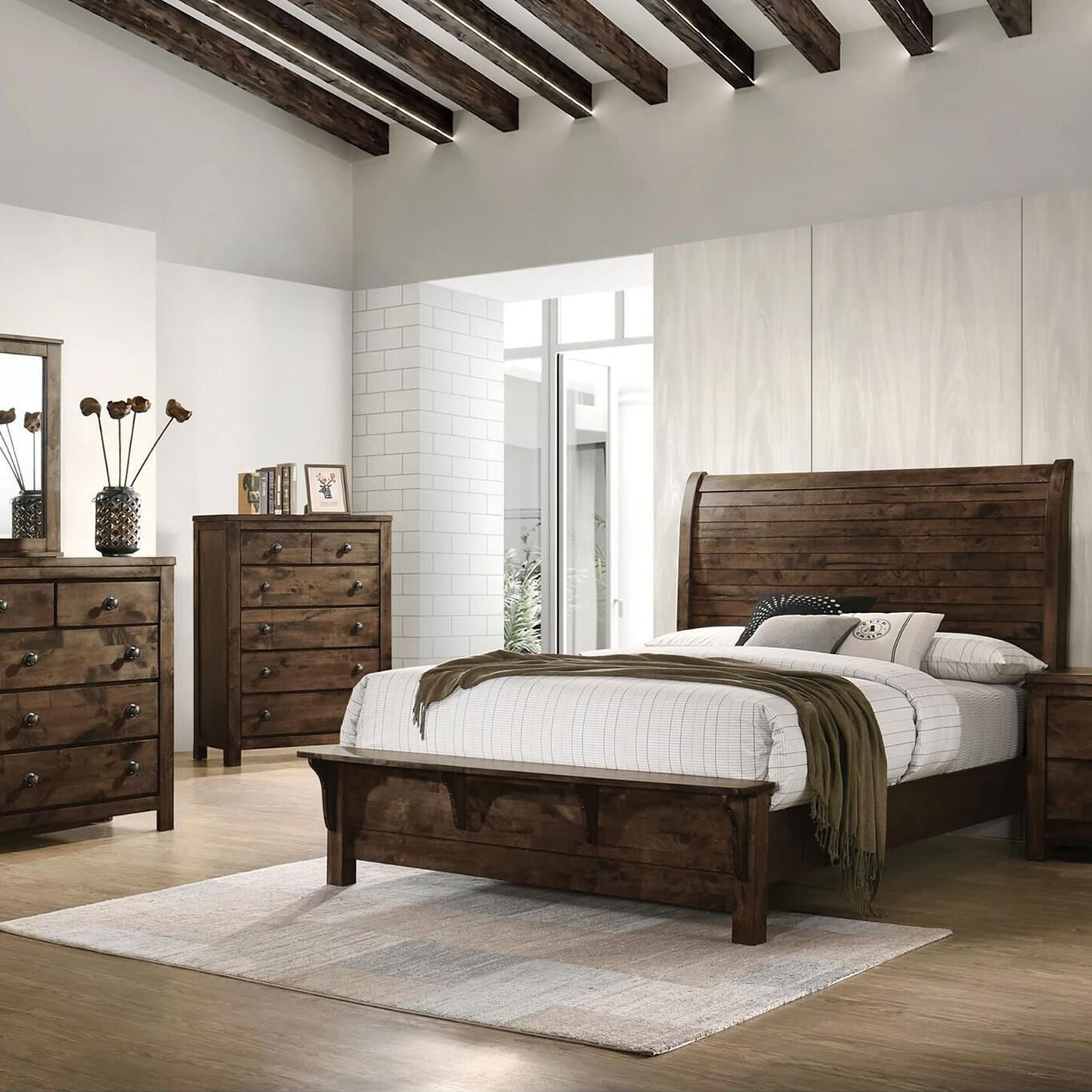 New Heritage Blue Ridge 4 Piece King Bedroom Set in Rustic Gray