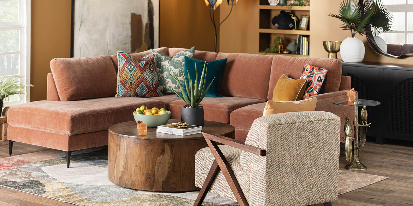 large sofa chair with credenza and lamp 