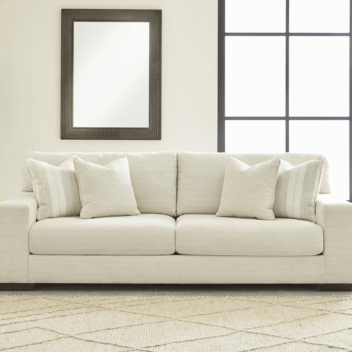 Ashley Maggie Stationary Sofa in Birch