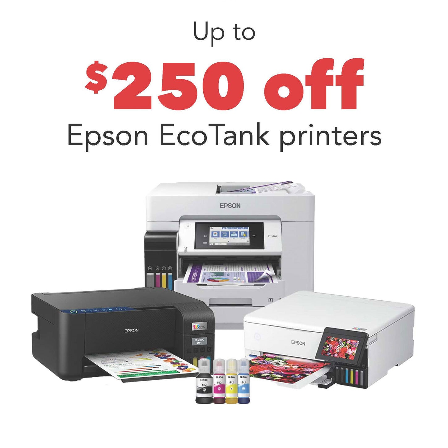 Up to $250 off epson ecotank printers