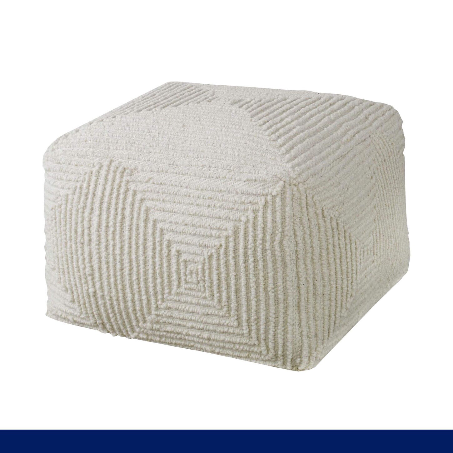 white southwest-inspired ottoman pouf