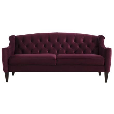 Dark red leather sofa