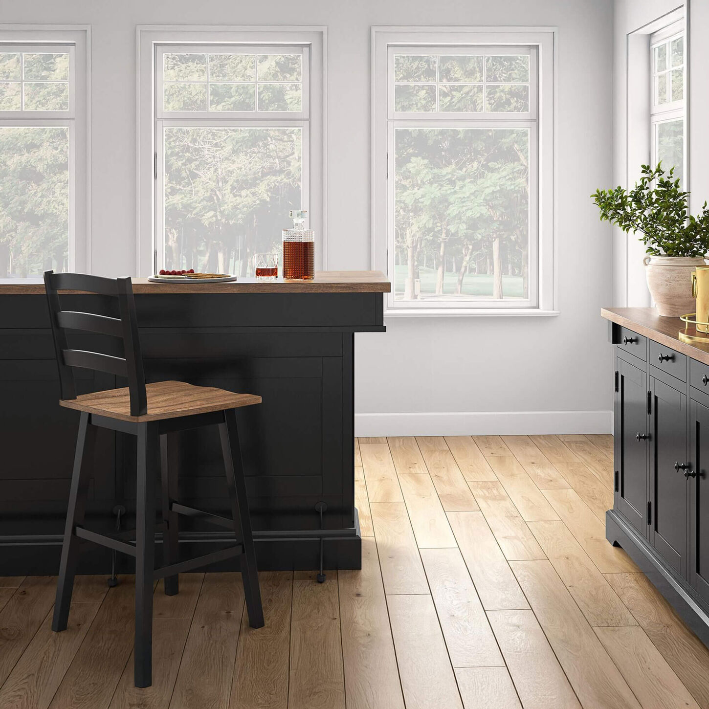 Ashley Wildenauer Bar in Warm Satin Black and Brown