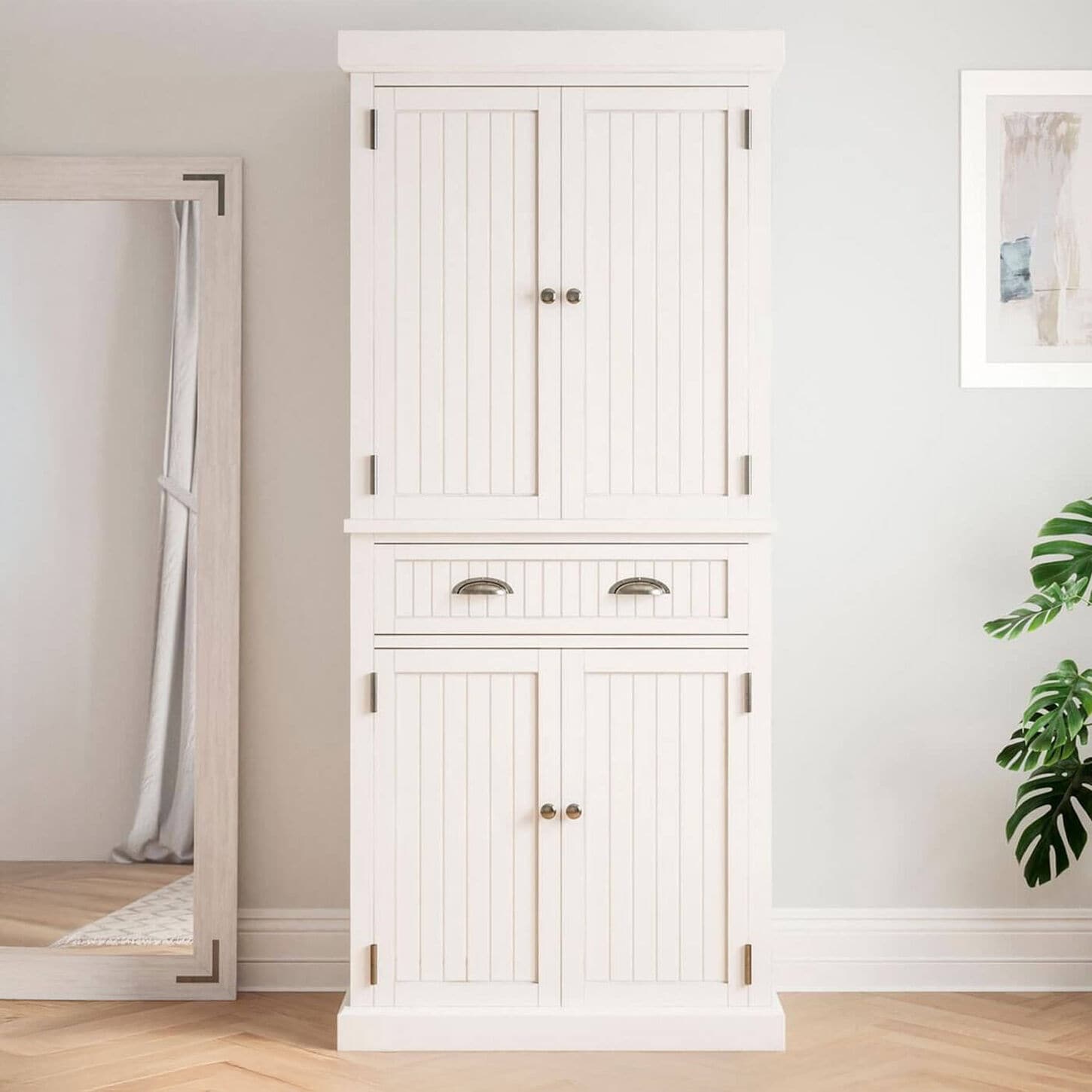 Homestyles Nantucket Pantry in Off-White