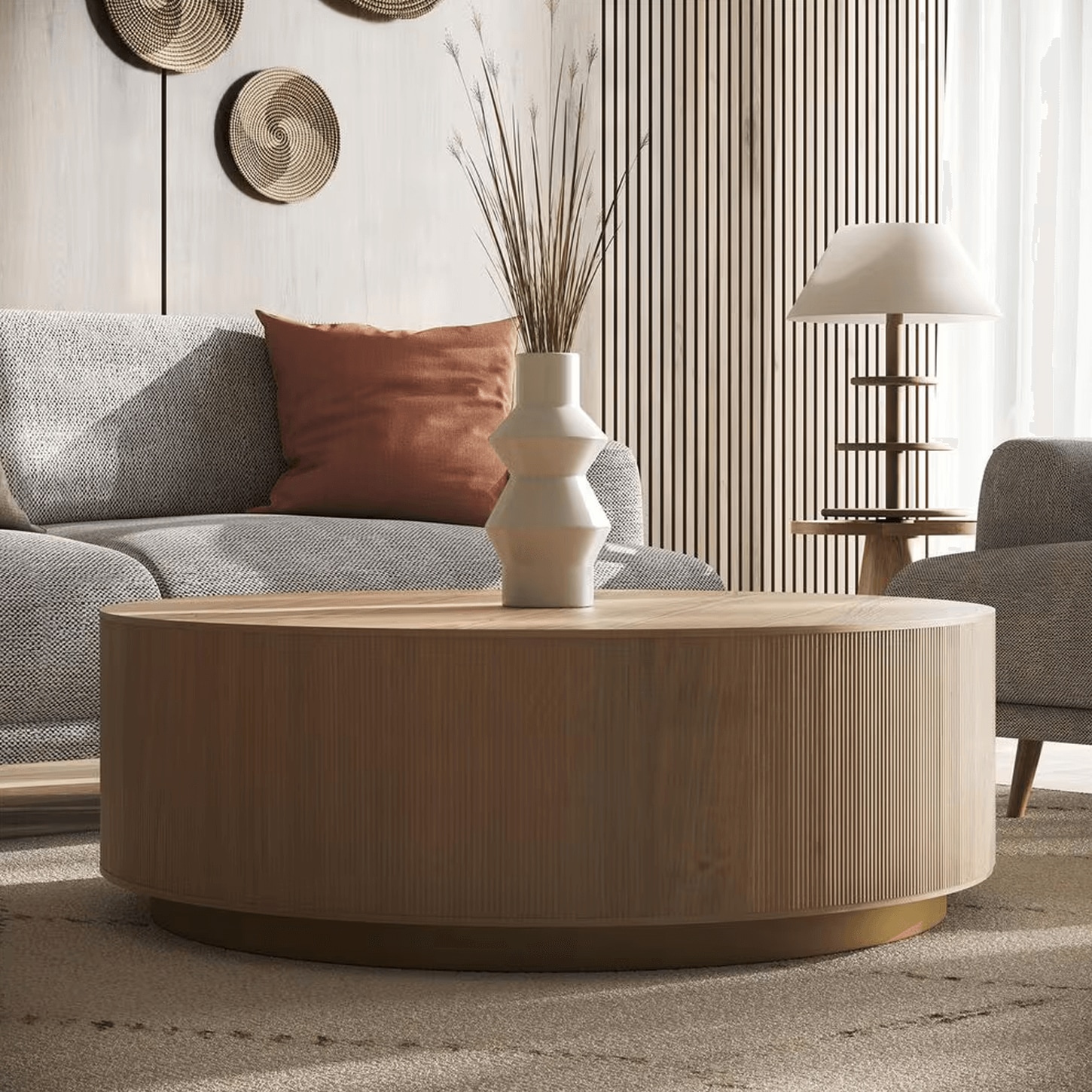 37B Kalla Coffee Table in Natural and Brushed Gold