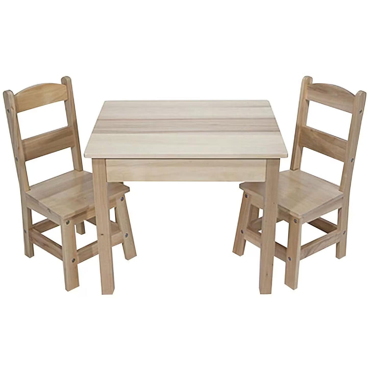Melissa & Doug Wooden Table and 2 Chairs in Natural